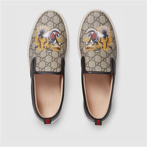 gucci tiger slip ons|gucci denim slip on.